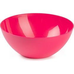 Plasticforte Serveerschaal/saladeschaal - D23 x H10 cm - kunststof - fuchsia roze - Serveerschalen