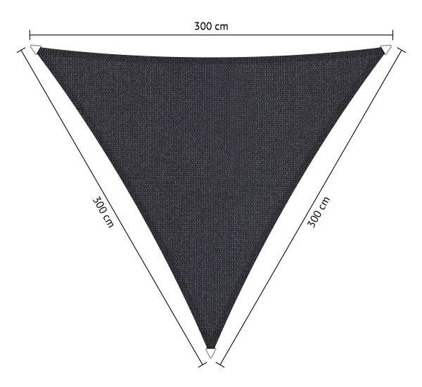 Compleet pakket: Shadow Comfort driehoek 3x3x3m Carbon Black met RVS Bevestigingsset en Buitendoekreiniger - 