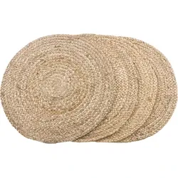 Krumble Ronde placemats – Set van 4 – Jute – Rond - ø38 cm - Naturel