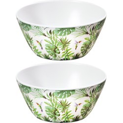 2x Tropische print yoghurtbakjes/pap schaaltjes 15 cm - Serveerschalen