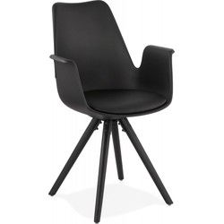 Stoel met armleuningen ZALIK 585x50x82 cm Zwart