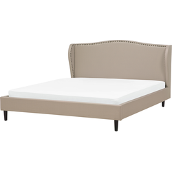 Beliani COLMAR - Tweepersoonsbed-Beige-Polyester