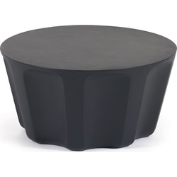 Kave Home - Vilandra ronde salontafel voor buiten, gemaakt van beton met zwarte afwerking Ø 60 cm