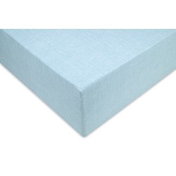 Zo!Home Hoeslaken Lino fitted sheet Topaz Blue 90 x 210 220 cm