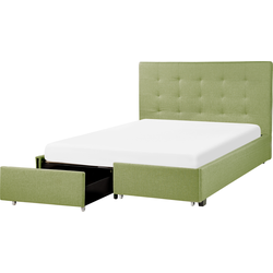 Beliani ROCHELLE - Tweepersoonsbed-Groen-Polyester