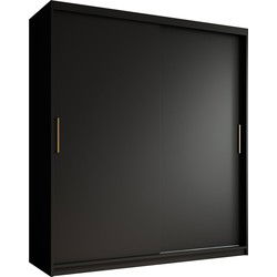 Meubella - Kledingkast Mandalin - Zwart - 180 cm