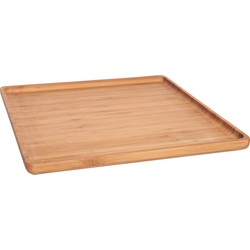 Serveerplank met opstaande rand - bamboe hout - 26 x 26 cm - Serveerplanken