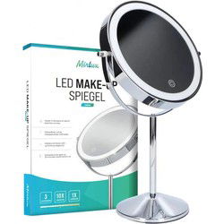 Make-Up Spiegel - Oplaadbaar - Chroom - 1-10x Vergroting