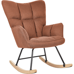 Beliani OULU - Schommelfauteuil-Bruin-Polyester