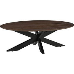 LABEL51 Salontafel James - Espresso - Mangohout - 130 cm - Rond