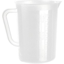 Juypal keuken maatbeker/mengbeker - kunststof - wit - 1400 ml - Maatbekers