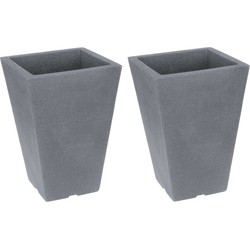 2x stuks grijze plantenpotten/bloembakken 55 cm - Plantenpotten