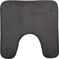 5Five Badkamerkleedje/wc badmat tapijt - memory foam - donkergrijs - 48 x 48 cm - Badmatjes