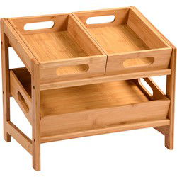Kesper Keuken aanrecht etagiere - hout - opzet rekje - 39 x 26 x 35 cm - Keukenhulphouders