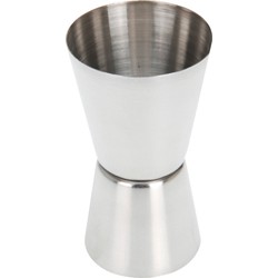 Cocktail/bar maatje / jigger maatbeker 2-in-1 RVS 15/30 ml - Maatbekers