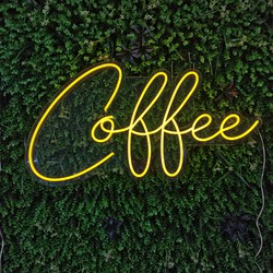 Groenovatie LED Neon Verlichting Bord "Coffee", Incl. Adapter, 80x44cm, Warm Wit