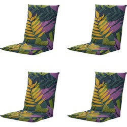 Madison -  Tuinstoelkussen Lage Rug Iven green - Ca. 105x50 cm - Set van 4
