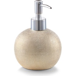 Zeeppompje/dispenser keramiek - goud glitter - 10 x 14 cm - Zeeppompjes