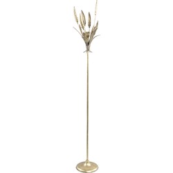 PTMD Erwin Gold metal candleholder with leaves