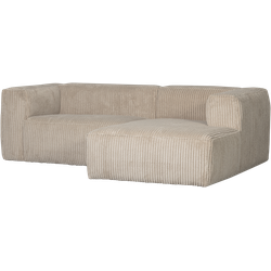 WOOOD Bean Chaise Longue Rechts - Ribstof - Travertin - 73x254x178