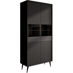Meubella - Vitrinekast Winq - Antraciet - 90 cm