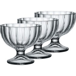 Bormioli Rocco IJs/Sorbet coupes op voet - 6x stuks - gedecoreerd glas - 260 ML - 9 x 10 cm - IJscoupes