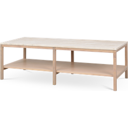 Orwel salontafel met travertin tafelblad whitewash - 140 cm