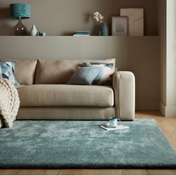 Hoogpolig vloerkleed Faroe Wol Look - Fluffy - Blauw - 120 x 170 cm