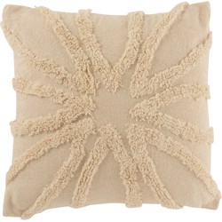 D- J-line - Kussen Bloem Vierkant Katoen Beige - 45x45x1cm