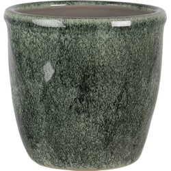 Clayre & Eef Bloempot  Ø 16x15 cm Groen Keramiek Rond Bloempot binnen