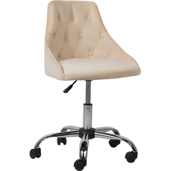 Beliani PARRISH - Bureaustoel-Beige-Fluweel