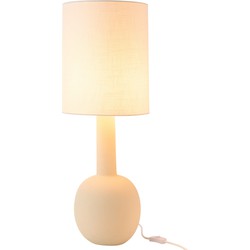 J-line - Tafel Lamp Met Kap Aardewerk Beige/wit - 28x28x76.5cm