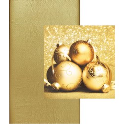 Kerst thema tafelkleed/tafellaken met servetten set goud - Tafellakens