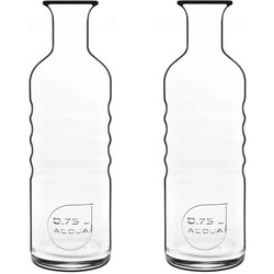 2x Glazen water of sap karaffen 750 ml Optima - Karaffen