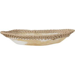 MUST Living Bowl Da Vinci ORGANIC,±7xØ44 cm, resin brown/white  and synthetic abaca