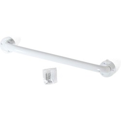 Gerimport - Badkamer/douche wandbeugel handgreep metaal wit 40 cm - Badkameraccessoireset