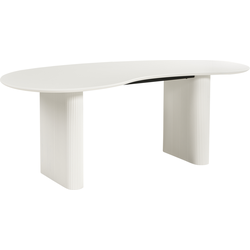 PEERY - Ronde eettafel - Wit - 198 x 93 cm - Hout