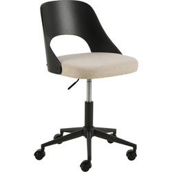 Bureaustoel - Beige Stof - Draaibaar - 55,5x48x89cm - Lucas