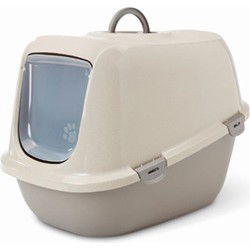 SAVIC KATTENBAK HAPPY PLANET LEO MOCCA / WARMGRIJS 54,5X39X39 CM