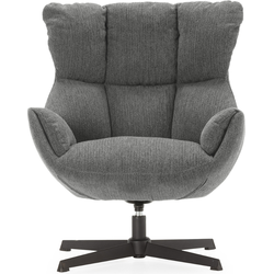 Fauteuil in gewatteerde stof met zwarte metalen poten H89 cm - ODETTE