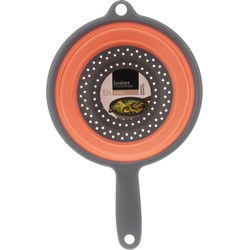 Excellent Houseware opvouwbaar vergiet - oranje/grijs - 23 cm - Vergieten