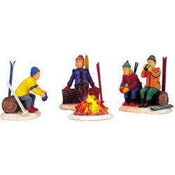 Skiers' camp fire