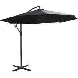 4goodz Zweefparasol met Draaimechanisme, Ø3 mtr - Zwart
