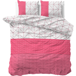 Geometrisch dekbedovertrek Roze 200x200/220
