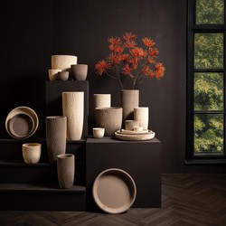 PTMD Bloempot Lianna - 30x30x30 cm - Cement - Beige