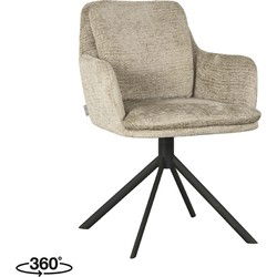 LABEL51 Eetkamerstoel Joy - Beige - Elegance - Black Frame