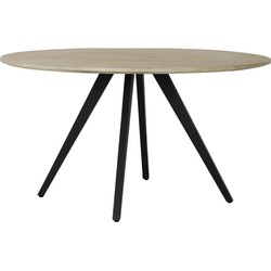 Light&living Eettafel Ø140x78 cm MAGNIFERA mango hout-zwart