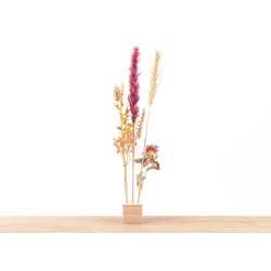 URBANJNGL - FlowerHero® - S - Houten droogbloemen standaard + Gedroogde arrangement