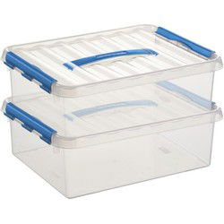 Sunware opbergbox - 2x - transparant - 10L - 40 x 30 x 11 cm - Opbergbox