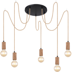 Hanglamp | Metaal | Zwart | Hanglampen industrieel | Woonkamer | Eetkamer | 5 - lichts
